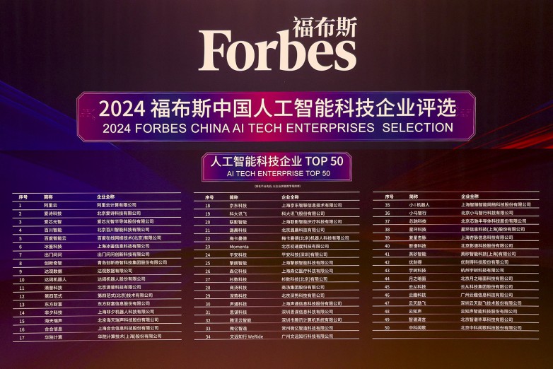 海天瑞声入选「2024福布斯中国人工智能科技企业TOP 50」榜单(图2) 海天瑞声入选「2024福布斯中国人工智能科技企业TOP 50」榜单(图2)
